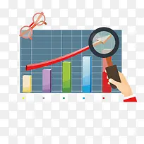 业绩表和放大镜矢量素材-空若网 业绩表和放大镜矢量素材-空若网
