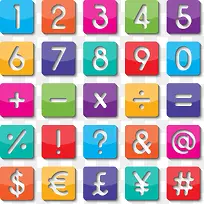 矢量手绘数字数学符号-空若网 矢量手绘数字数学符号-空若网