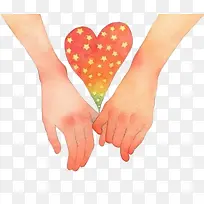 手绘 唯美 小清新 牵手 情人节-空若网 手绘 唯美 小清新 牵手 情人节-空若网