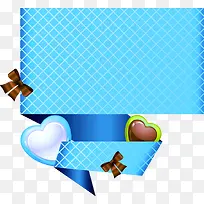 蓝色可爱爱心蝴蝶结装饰-空若网 蓝色可爱爱心蝴蝶结装饰-空若网