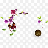 粉紫色春天清新树枝-空若网 粉紫色春天清新树枝-空若网