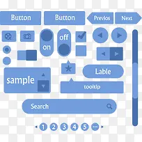 矢量蓝色按钮-空若网 矢量蓝色按钮-空若网