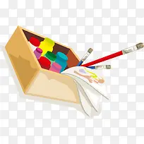 手绘水彩颜料画笔工具-空若网 手绘水彩颜料画笔工具-空若网