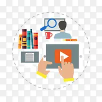 矢量学习扁平化素材-空若网 矢量学习扁平化素材-空若网