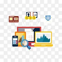 电脑和放大镜-空若网 电脑和放大镜-空若网