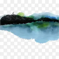 蓝色水彩创意插画-空若网 蓝色水彩创意插画-空若网