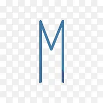 蓝色水彩字母M-空若网 蓝色水彩字母M-空若网