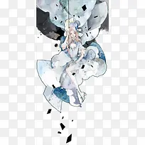 ����ɫˮī��Ů�廭-������