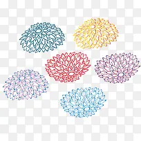 彩色雏菊矢量装饰图案-空若网 彩色雏菊矢量装饰图案-空若网