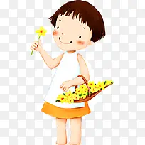 可爱男生小花插图-空若网 可爱男生小花插图-空若网