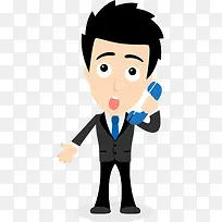 手绘卡通接电话男生-空若网 手绘卡通接电话男生-空若网