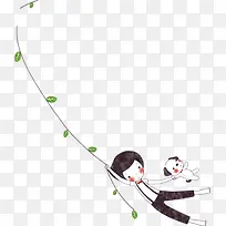 手绘可爱男生小狗-空若网 手绘可爱男生小狗-空若网