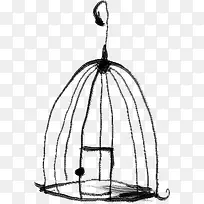 手绘可爱黑色鸟笼-空若网 手绘可爱黑色鸟笼-空若网