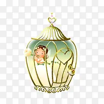 卡通可爱鸟笼小孩-空若网 卡通可爱鸟笼小孩-空若网