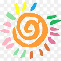 手绘彩色儿童节小太阳-空若网 手绘彩色儿童节小太阳-空若网