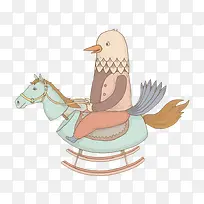 清新鹰七巧板插画-空若网 清新鹰七巧板插画-空若网