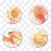 水彩鸟类-空若网 水彩鸟类-空若网