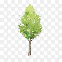 绿色水彩树木-空若网 绿色水彩树木-空若网