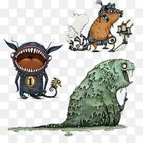 欧美风创意怪兽插画-空若网 欧美风创意怪兽插画-空若网