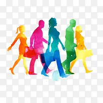 水彩行走人物-空若网 水彩行走人物-空若网