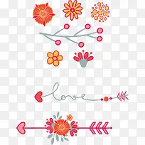 手绘花朵箭头PNG矢量元素-空若网 手绘花朵箭头PNG矢量元素-空若网