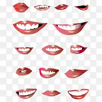 矢量微笑嘴巴素材-空若网 矢量微笑嘴巴素材-空若网