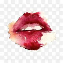 水彩红色嘴唇-空若网 水彩红色嘴唇-空若网