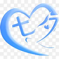 七夕爱心蓝色字体-空若网 七夕爱心蓝色字体-空若网