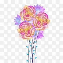 矢量水彩画花朵插图-空若网 矢量水彩画花朵插图-空若网