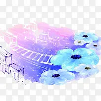 城市水彩插画-空若网 城市水彩插画-空若网