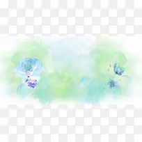 绿色水彩花朵海报-空若网 绿色水彩花朵海报-空若网