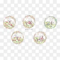 复活节卡通场景插画标签素材-空若网 复活节卡通场景插画标签素材-空若网