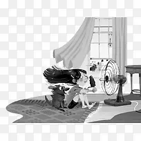 黑白插画-空若网 黑白插画-空若网