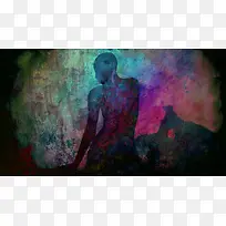 彩色阴影美女背影-空若网 彩色阴影美女背影-空若网