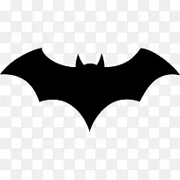 蝙蝠翅膀黑色剪影与开图标-空若网 蝙蝠翅膀黑色剪影与开图标-空若网