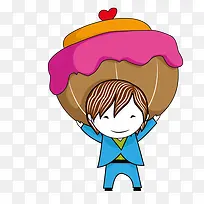 扛着蛋糕的男孩-空若网 扛着蛋糕的男孩-空若网