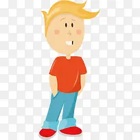 黄头发矢量卡通男孩-空若网 黄头发矢量卡通男孩-空若网