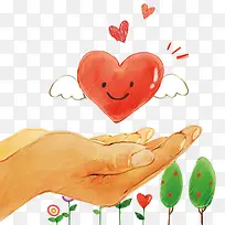 卡通双手捧爱心-空若网 卡通双手捧爱心-空若网