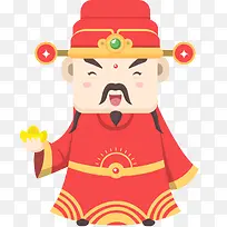 手绘可爱新年财神-空若网 手绘可爱新年财神-空若网