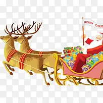 圣诞节手绘元素圣诞老人送礼物-空若网 圣诞节手绘元素圣诞老人送礼物-空若网