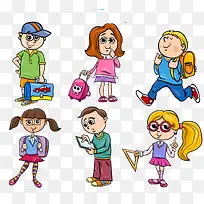 不同的卡通小学生-空若网 不同的卡通小学生-空若网