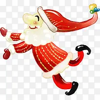 手绘水彩红色圣诞老人-空若网 手绘水彩红色圣诞老人-空若网