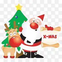 手绘可爱画卷圣诞老人-空若网 手绘可爱画卷圣诞老人-空若网