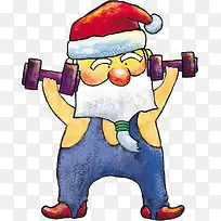 可爱举重胡子圣诞老人-空若网 可爱举重胡子圣诞老人-空若网
