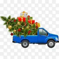 手绘圣诞礼物车-空若网 手绘圣诞礼物车-空若网