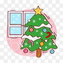 圣诞树卡通手绘素材-空若网 圣诞树卡通手绘素材-空若网