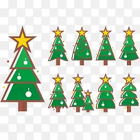 扁平化卡通圣诞树-空若网 扁平化卡通圣诞树-空若网