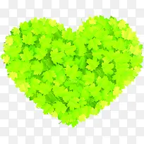 绿色创意春天爱心树叶-空若网 绿色创意春天爱心树叶-空若网