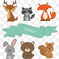 矢量手绘卡通动物-空若网 矢量手绘卡通动物-空若网