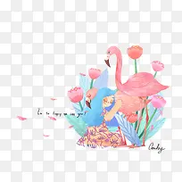 水彩红鹤-空若网 水彩红鹤-空若网